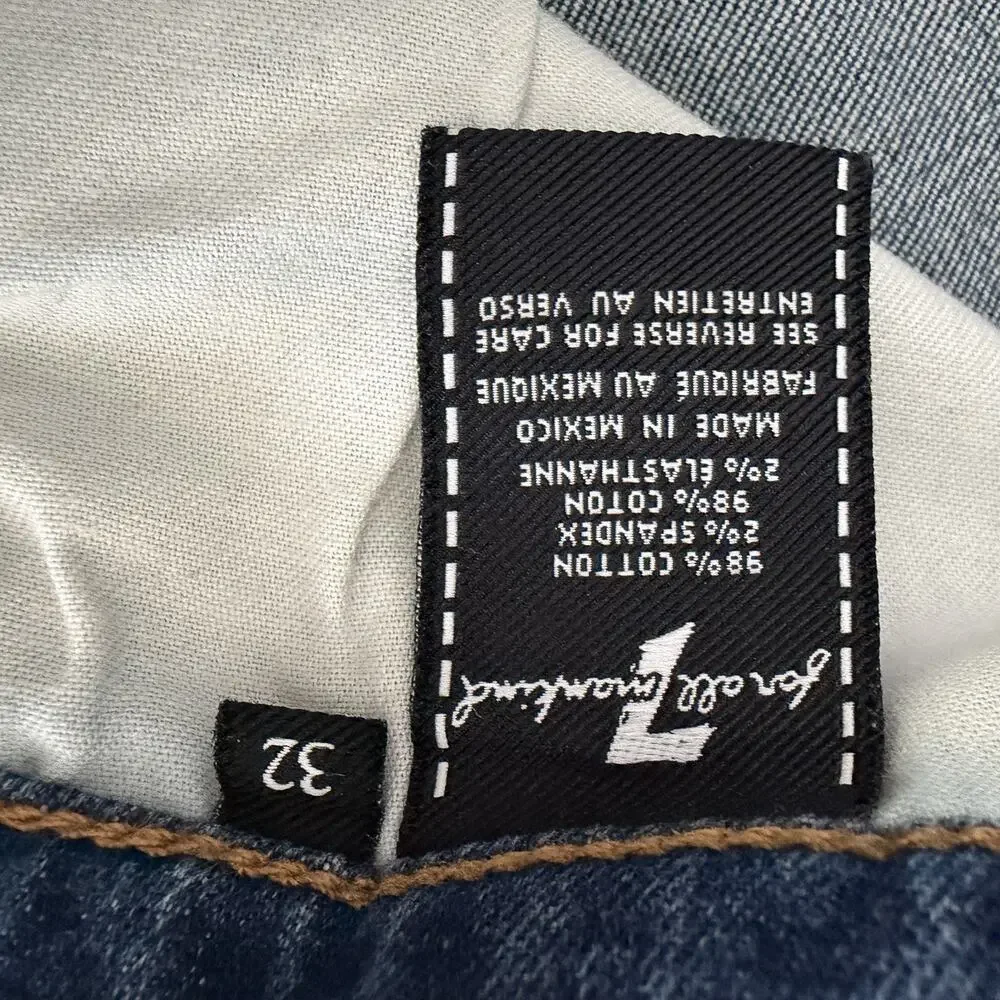 7 For All Mankind Jeans Mens 32x32 Blue Paxtyn Performance Slim Fit Distressed